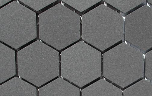 black hexagonal tile
