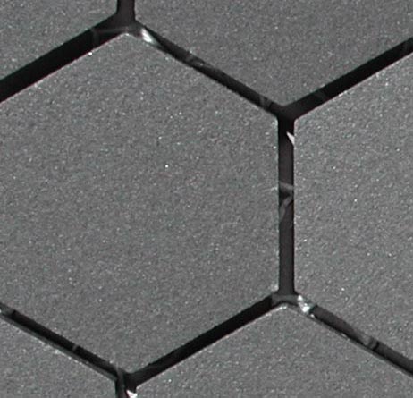 black hex tile closeup