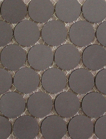 penny round porcelain tile in black